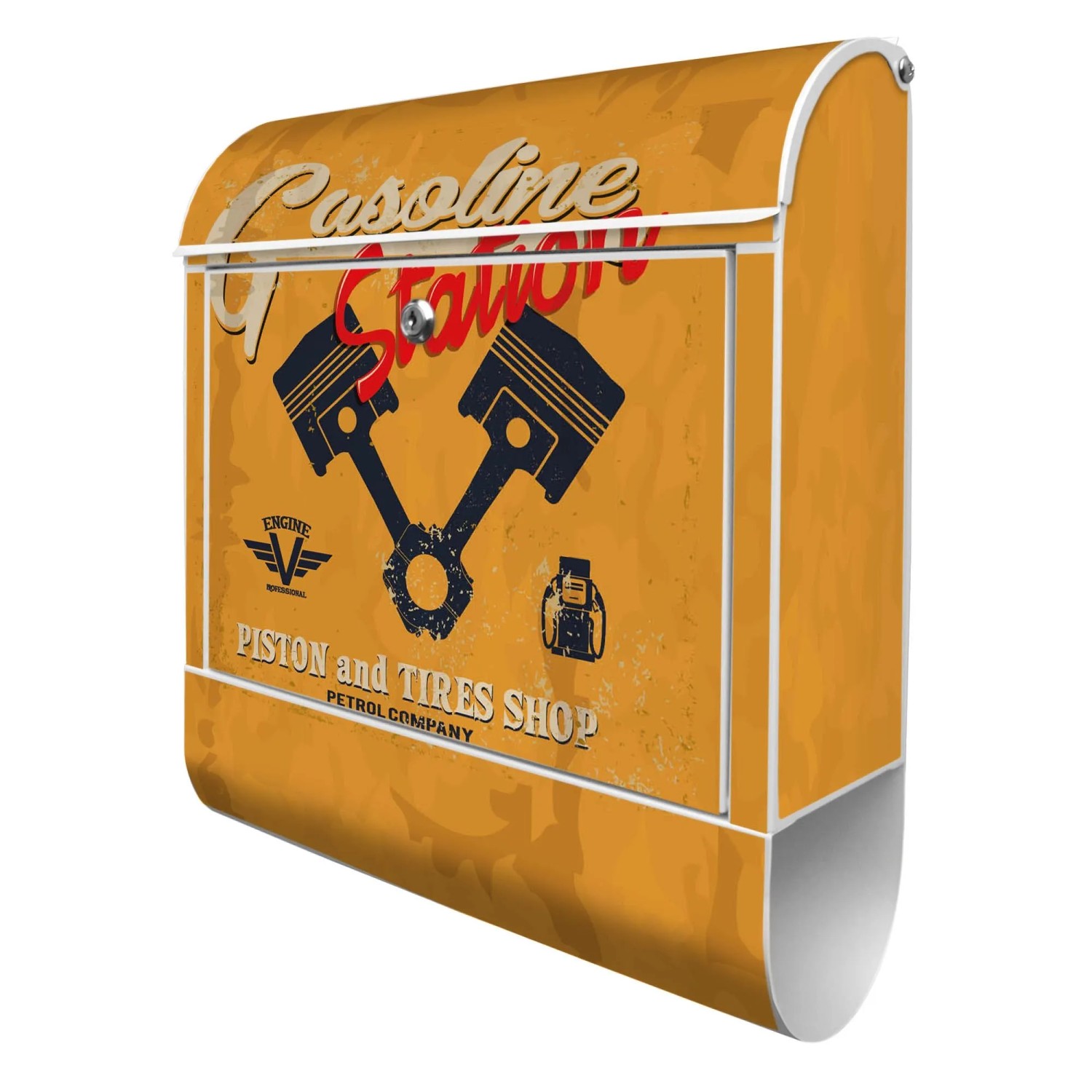 Banjado Design Briefkasten Weiß Pulverbeschichtet 39x47x14cm 2 Schlüssel Mi günstig online kaufen