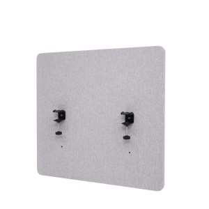 Proregal Akustik-Tischtrennwand HxBxT 60x65x2 cm Doppelwandig Stoff Grau Büro-Sichtschutz Schreibtisch Pinnwand