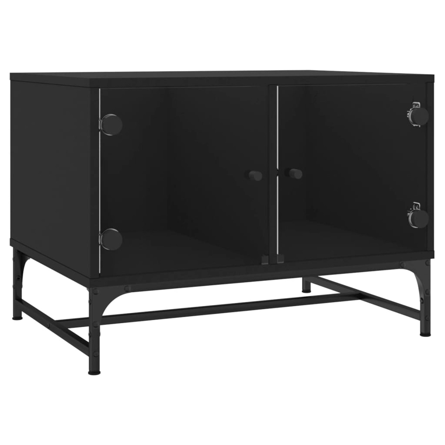 vidaXL Couchtisch mit Glastüren Schwarz 68,5x50x50 cm 836540 günstig online kaufen