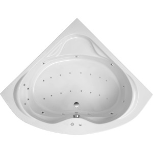 Ottofond Whirlpool Madras Exklusiv, 145 cm, weiße Eck-Badewanne mit Düsen.