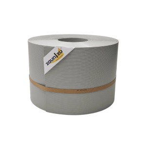 zaunzu Sichtschutz Rille, Steingrau, 50m Rolle für Doppelstabmattenzaun.