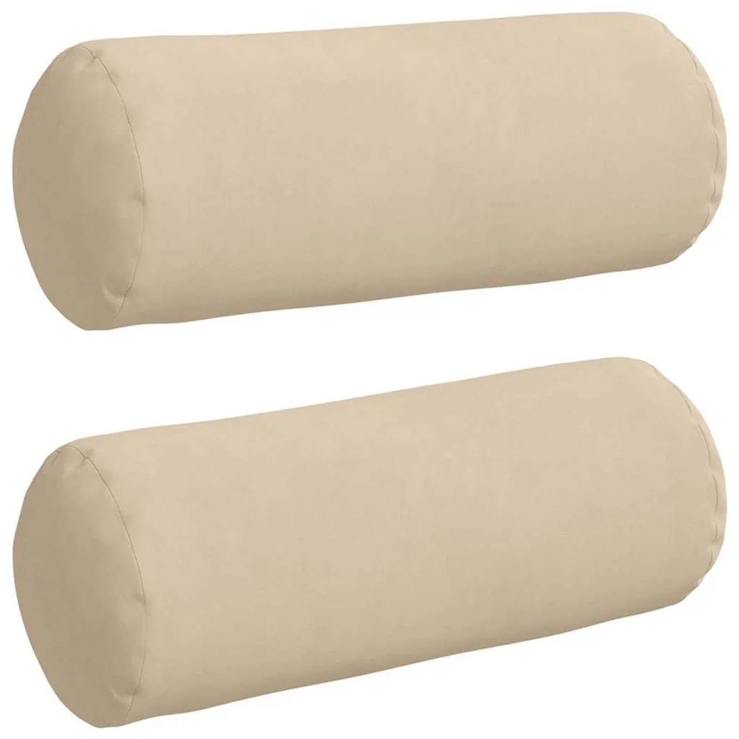 vidaXL Bolsterkissen 2 Stück Creme Ø 15 x 40 cm Mikrofaserstoff 42014301