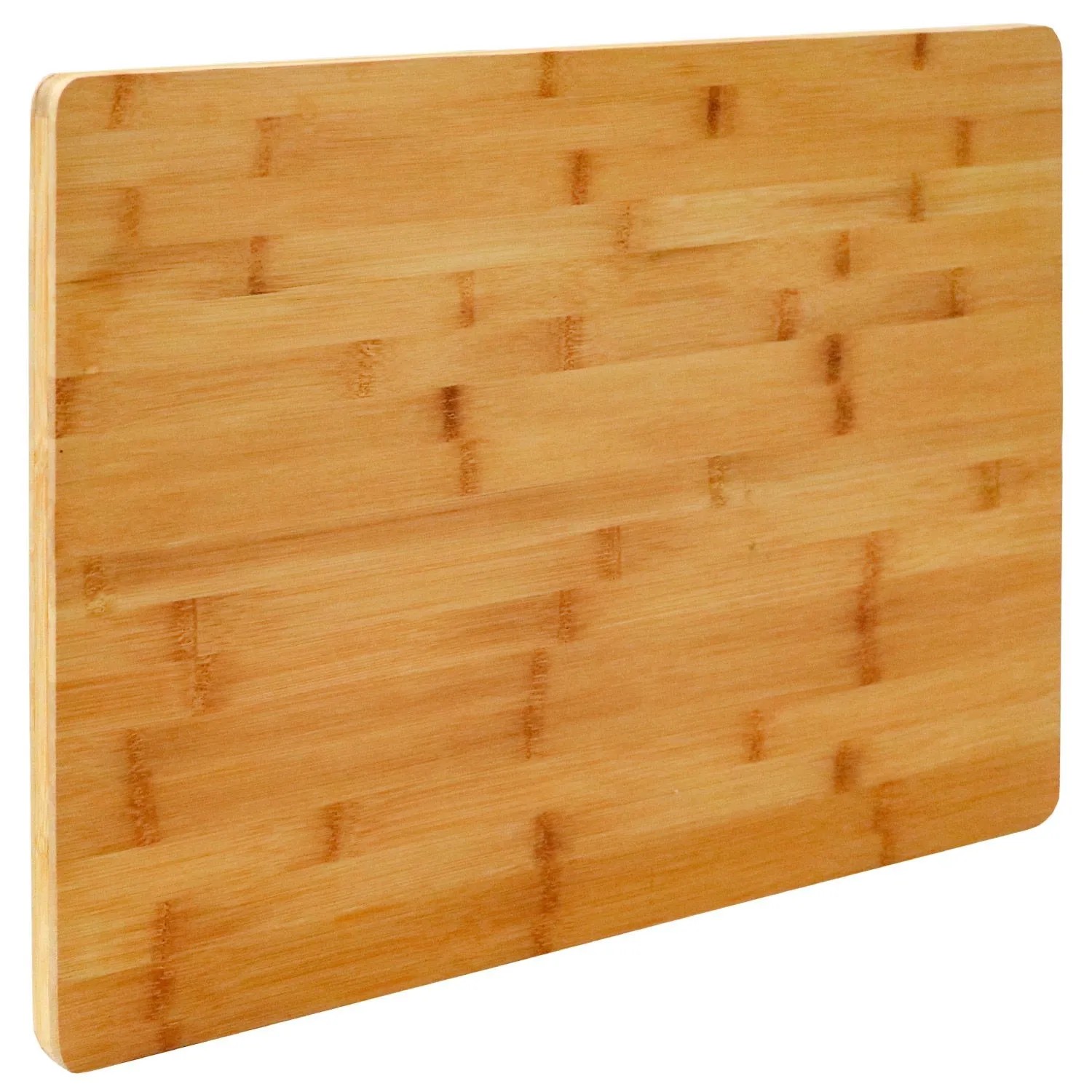 DuneDesign XL Schneidebrett aus Bambus 50 x 35 x 2 cm  Holzfarben DuneDesign XL Schneidebrett aus Bambus 50 x 35 x 2 cm mit abgerundeten Ecken