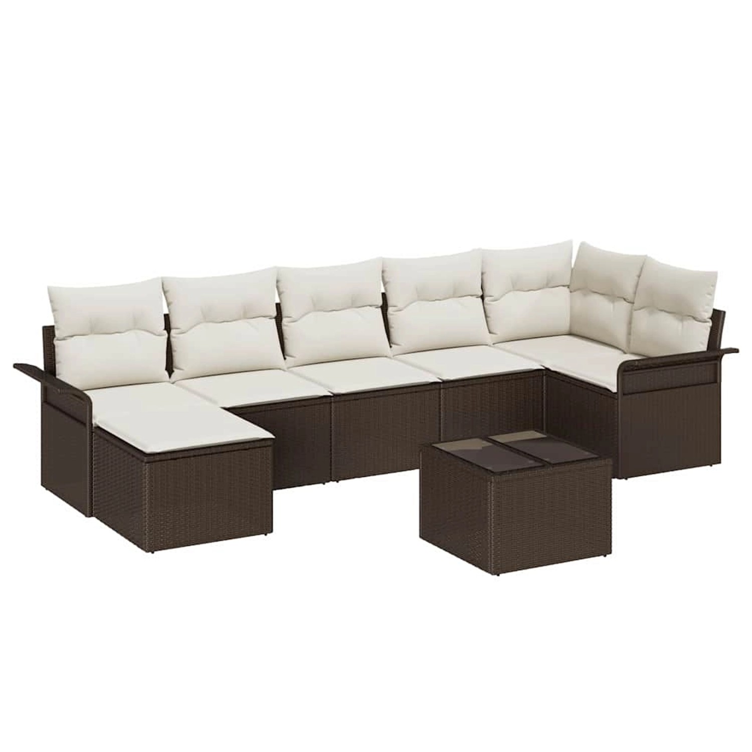 vidaXL Garten-Sofa-Set mit Kissen mit Speicher 8-Tlg Braun Poly Rattan 3354 günstig online kaufen