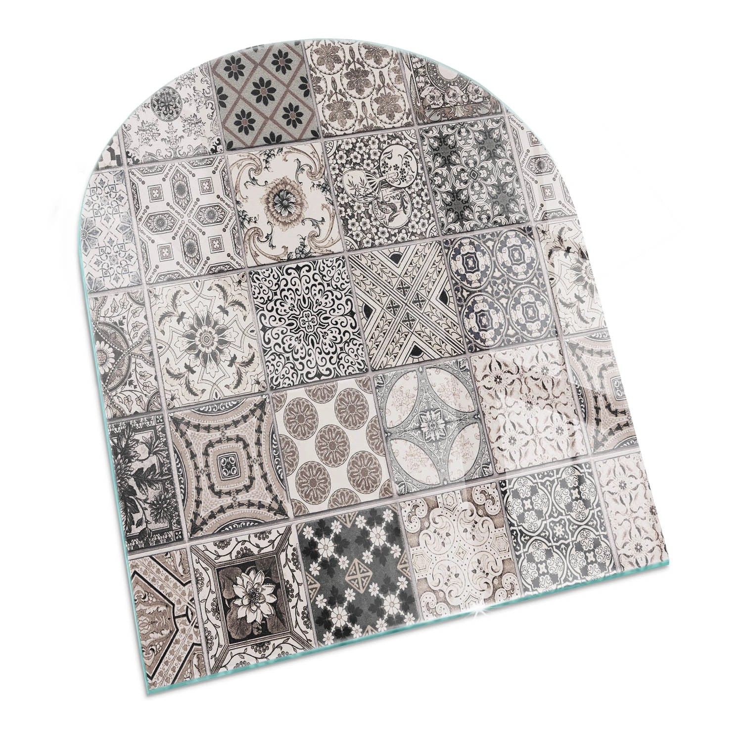 Tulup Glasplatte für Kamin Dekorative Fliesenmuster Glasplatte für Öfen Hal günstig online kaufen