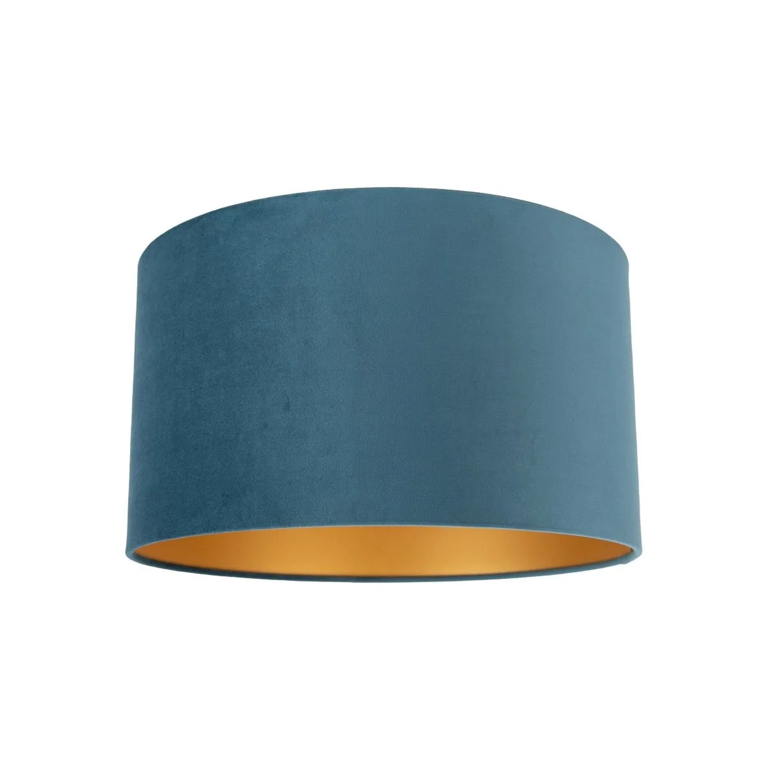 QAZQA Samt Lampenschirm Blau 35 35 20 mit Goldener Innenseite