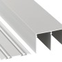 Schienen-Baupaket Profil Silber, 2-spurig, 3000 mm für Schiebetüren.