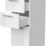 Posseik Bad-Hängeschrank, weiß, mit zwei offenen Schubladen. Ideal für Badutensilien.
