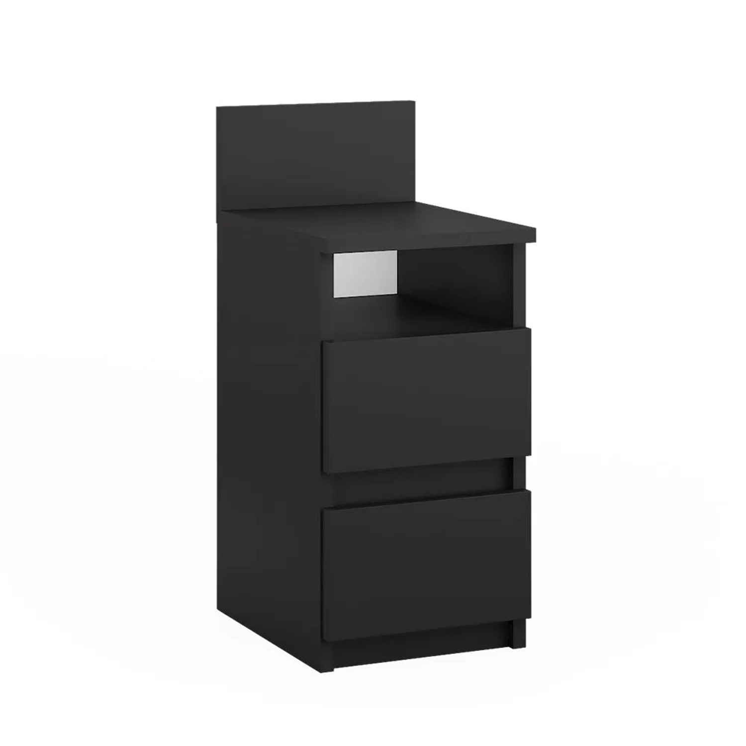 Vicco Nachttisch Monty Schwarz 25 x 59 mit 2 Schubladen