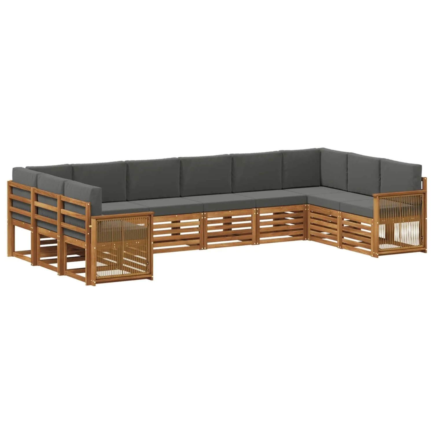 vidaXL Ecksofa Set mit Kissen 7 Stk Natur und Anthrazit 3384898