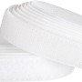 Weißes Fix-o-moll Klettband zum Nähen, 150cm x 20mm, aufgerollt.