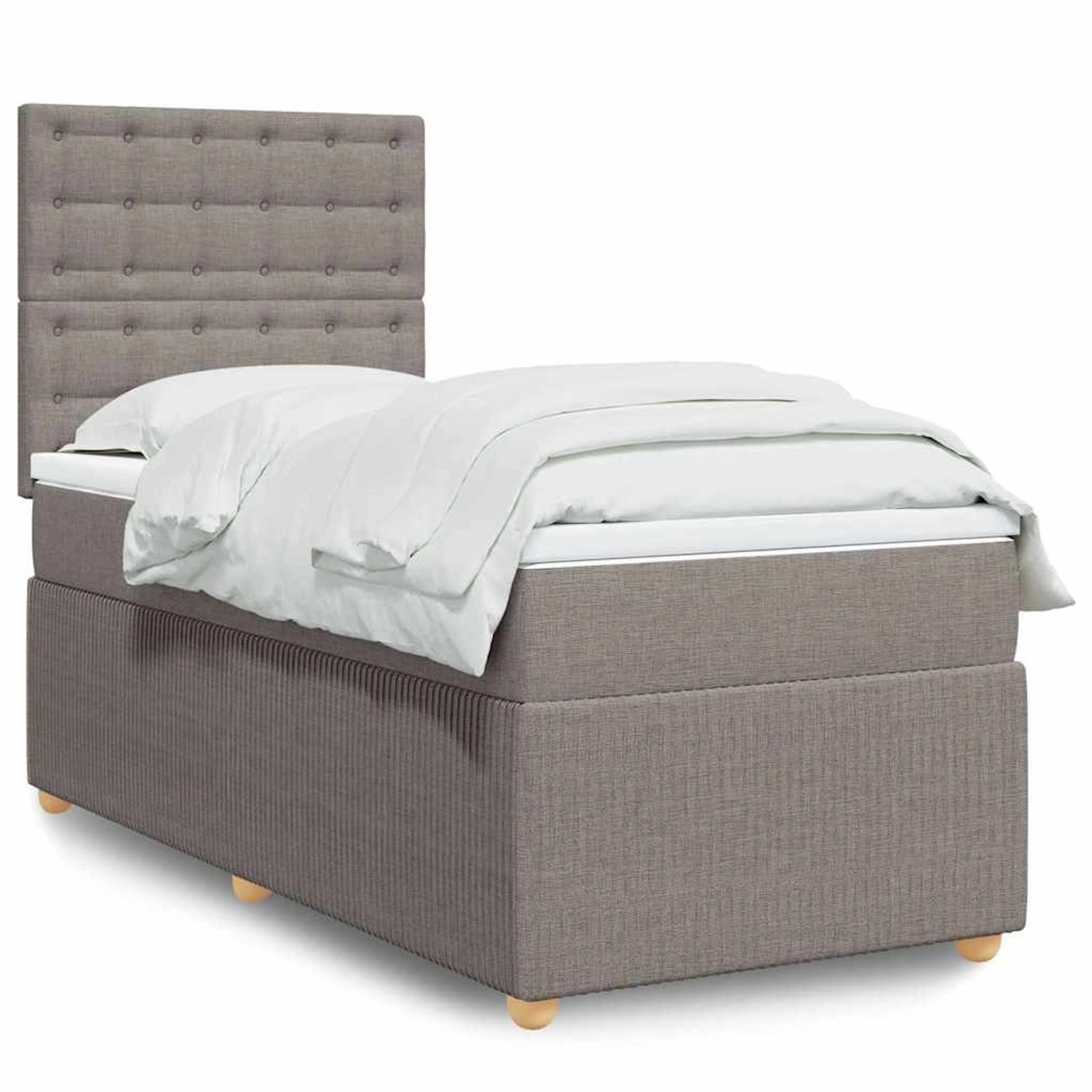vidaXL Boxspringbett mit Matratze Taupe 80x200 cm Stoff 3294201 günstig online kaufen