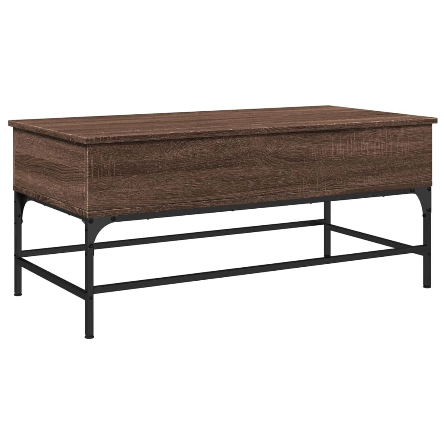 vidaXL Couchtisch Braun Eichen-Optik 100x50x45 cm Holzwerkstoff Metall 8454 günstig online kaufen
