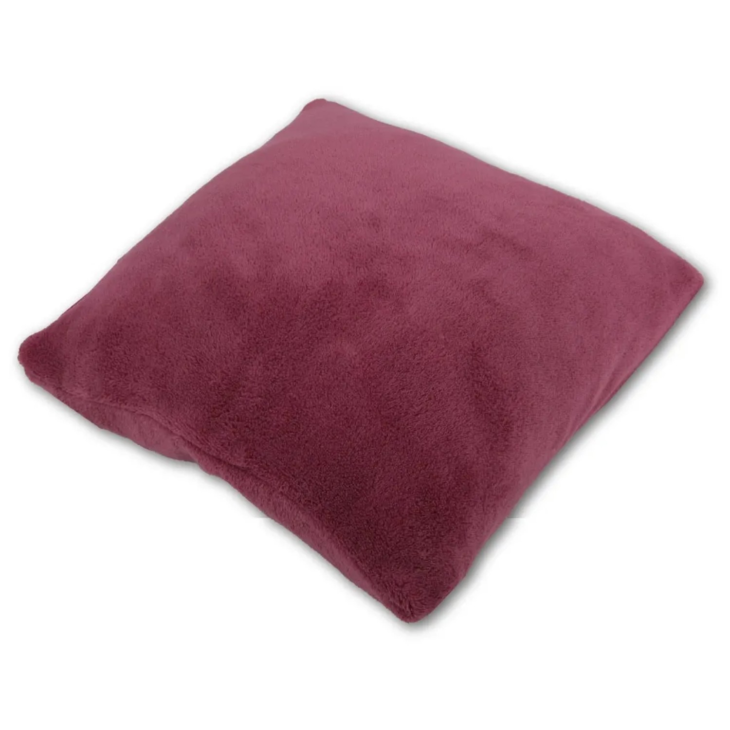 Federa Per Cuscino Quadrata In Pile Morbido 40x40 Cm - Colore Rosa Antico, Con Imbottitura, Lavabile In Lavatrice