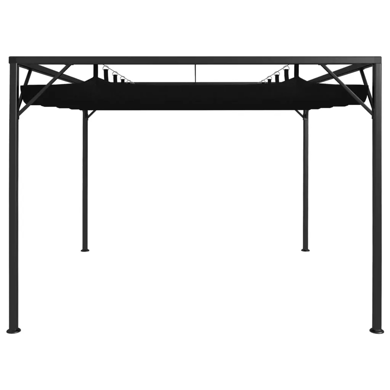 Anthrazitfarbener Gartenpavillon 3x3 m mit ausziehbarem Dach von vidaXL.