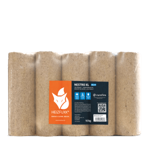 Palette Heizfuxx Nestro XL Blue Holzbriketts, 960kg, ideal zum Heizen.