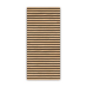 Walllux Duschrückwand mit horizontalen Eiche Streifen. Modernes Alu-Verbund Paneel in Holzoptik für Bad, Dusche.