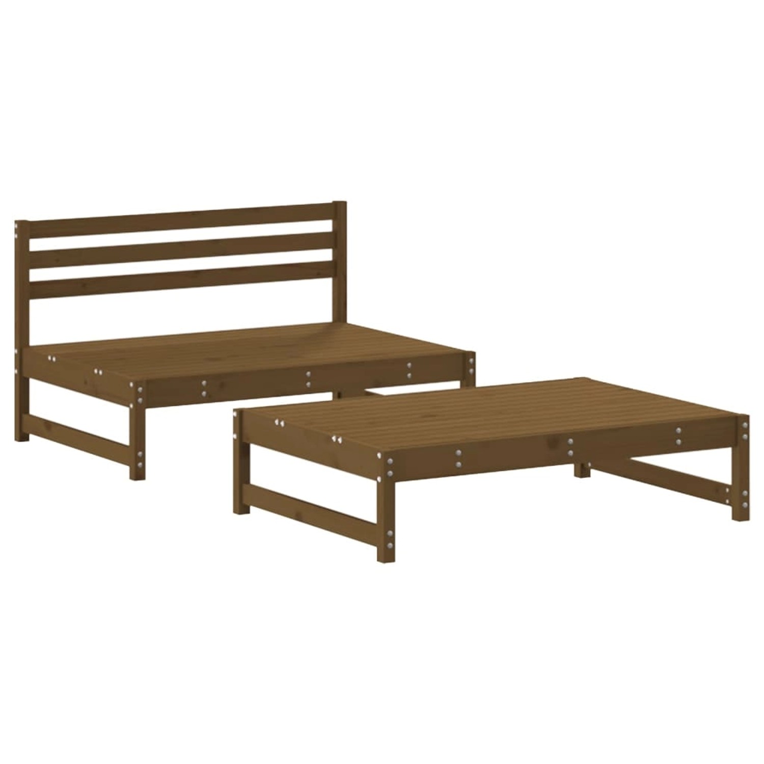 vidaXL 2-tlg Garten-Lounge-Set Honigbraun Massivholz Kiefer Modell 2