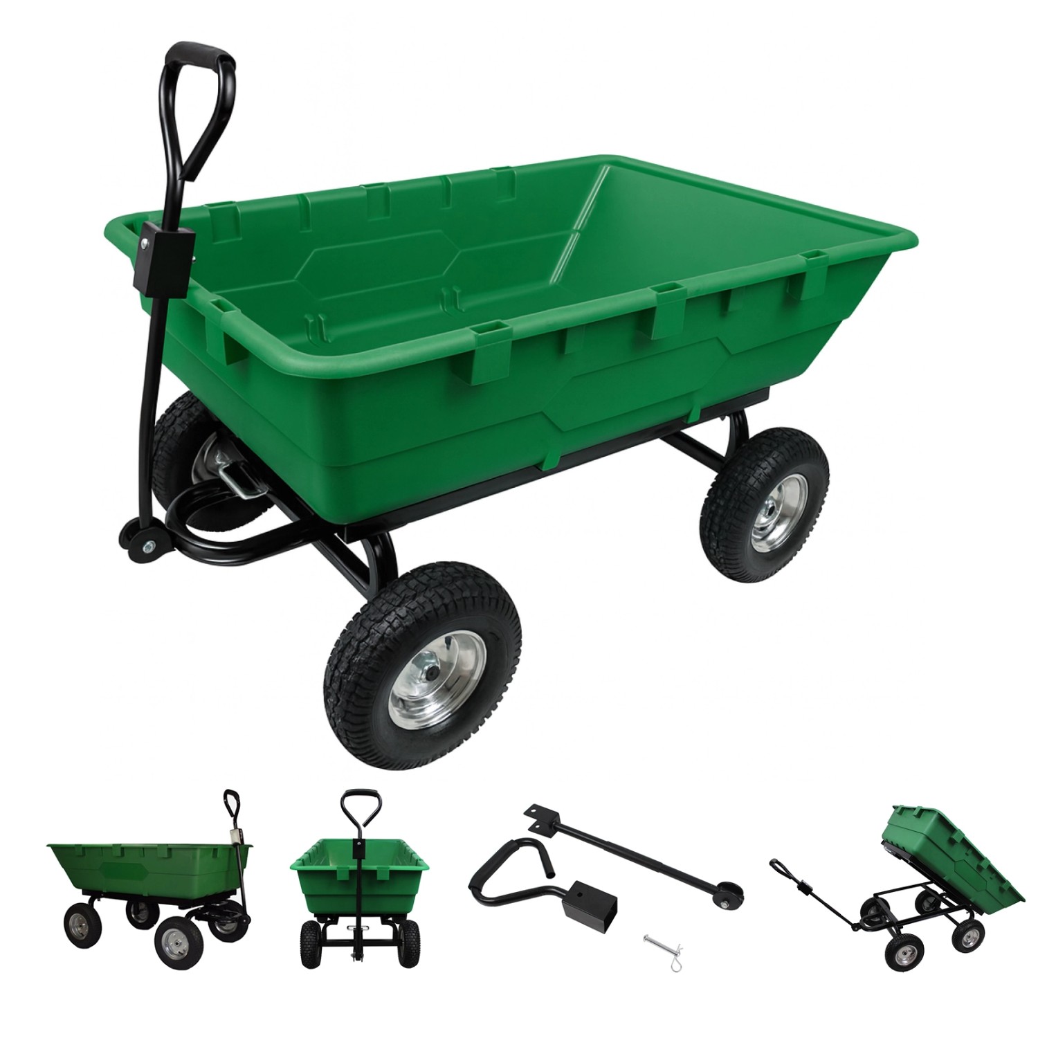 TRUTZHOLM XXL Gartenwagen 350 Liter 500 kg Traglast Transportwagen Kippbar_2
