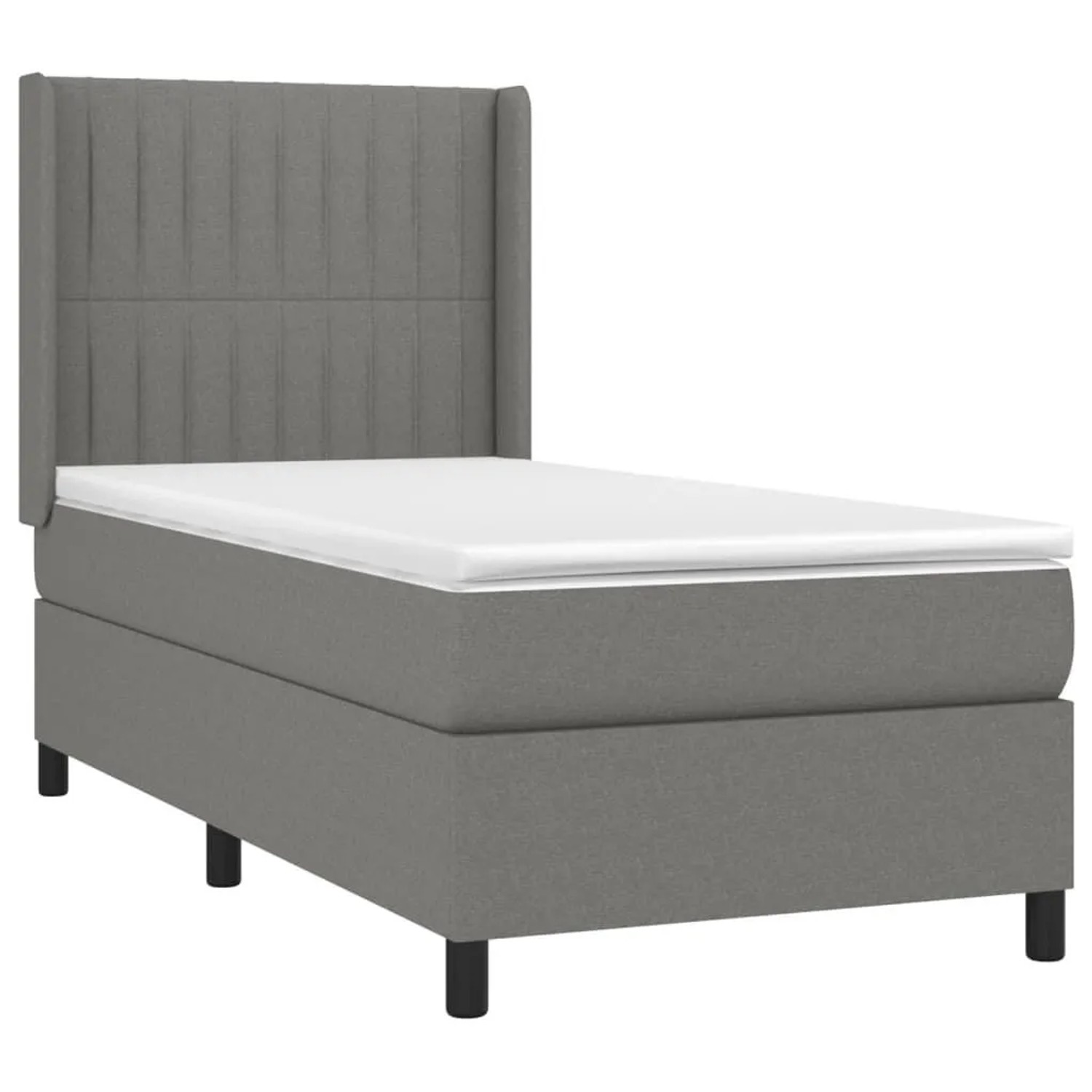vidaXL Boxspringbett mit Matratze & LED Dunkelgrau 90x200 cm Stoff 3138446 günstig online kaufen