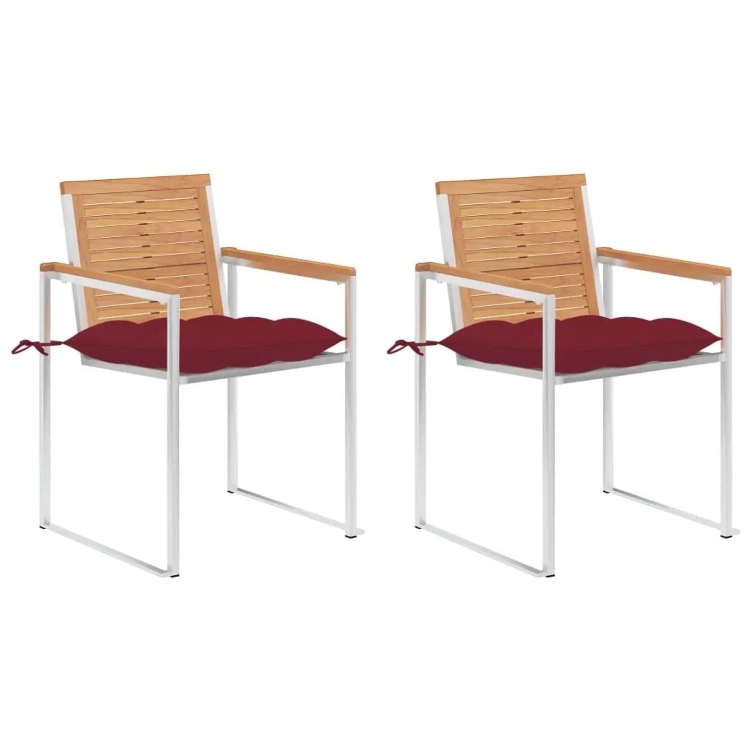 vidaXL Gartenstühle mit Kissen 2 Stk Massivholz Teak und Stahl 3061539 günstig online kaufen