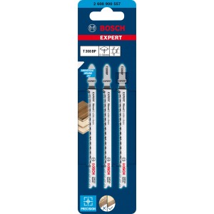 Bosch Expert T308BP Stichsägeblätter für Holz, 3er-Pack. Saubere Schnitte in Holz bis 50mm.