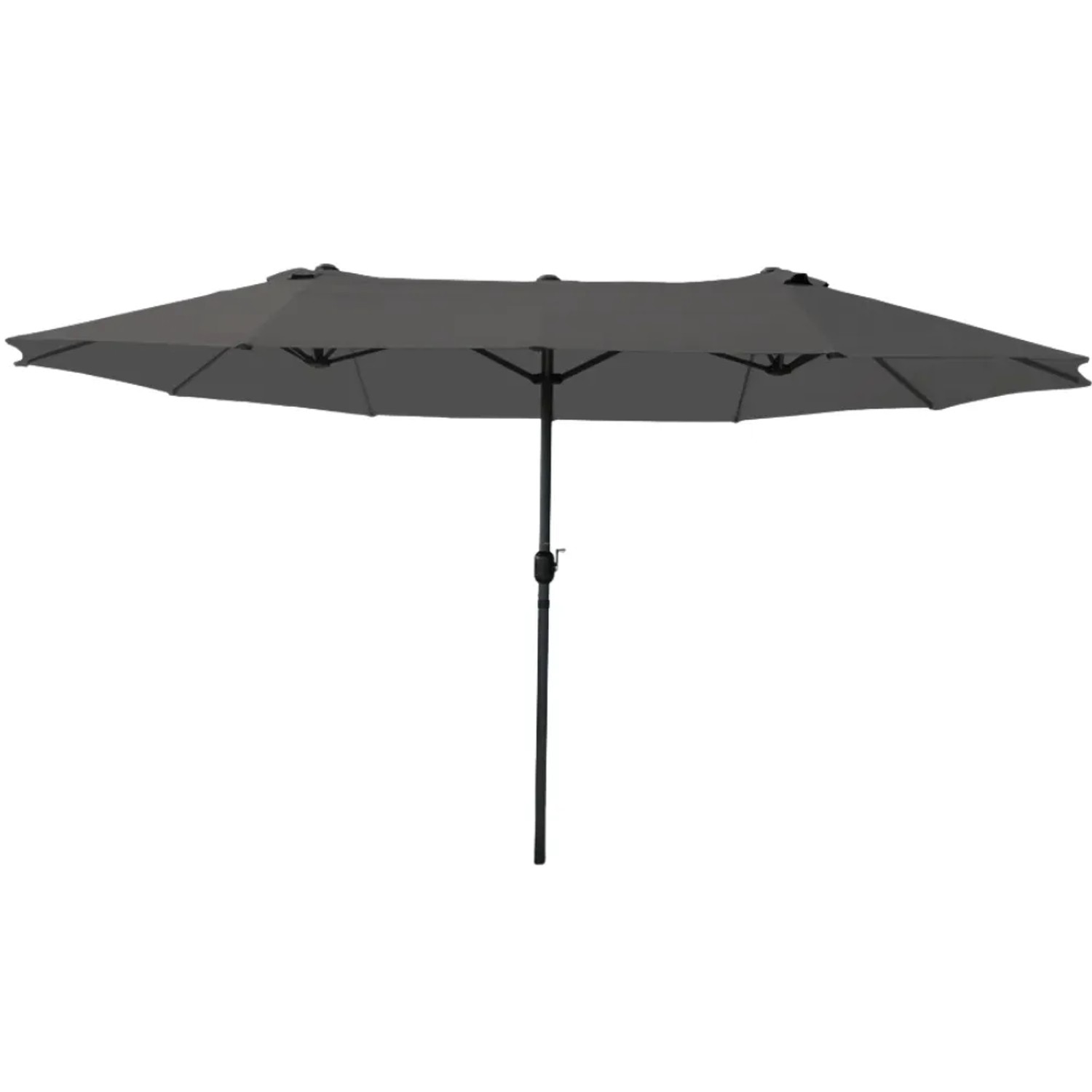 DELUKE Doppelsonnenschirm 450x260cm KOGO XXL Sonnenschirm Großer Schirm UV-Beständig Gartenschirm mit Kurbel Anthrazit