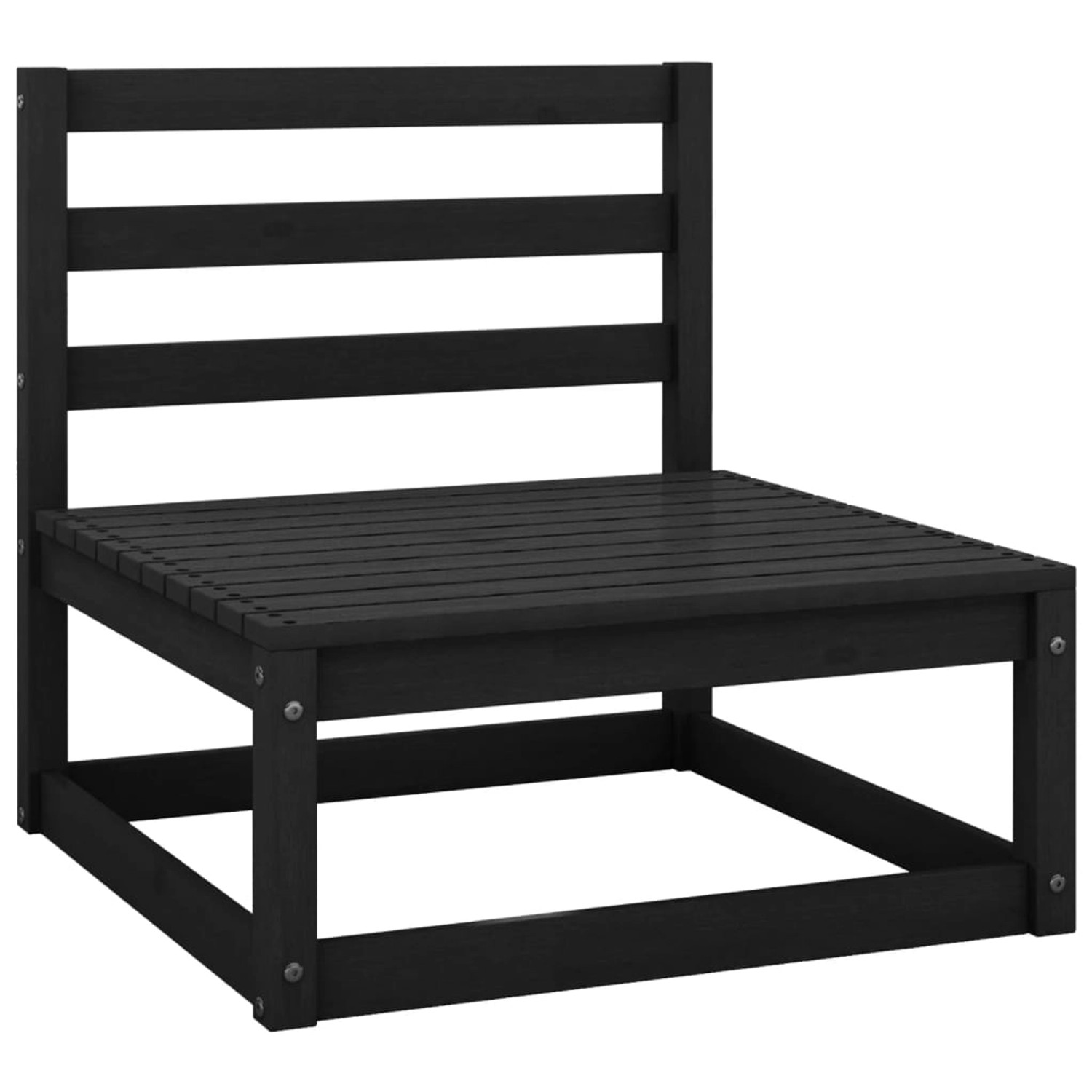 vidaXL Garten-Mittelsofas 2 Stk. Schwarz Kiefer Massivholz Modell 99 günstig online kaufen
