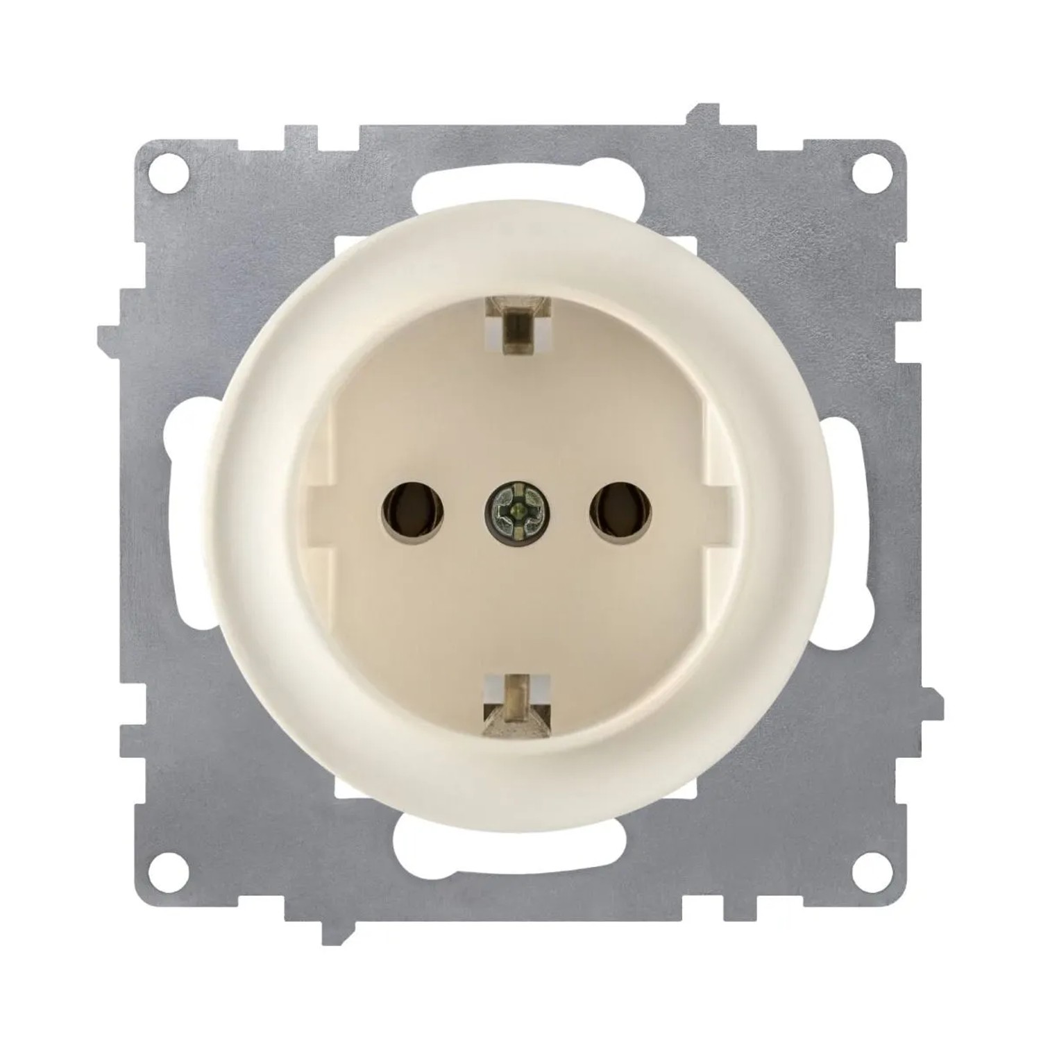 OneKeyElectro Schuko Steckdose mit Schraubklemmen Erdung 230V/16A ohne Rahmen Beige