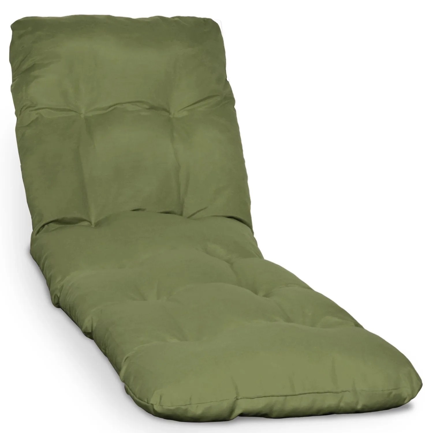 Beautissu Auflage Sonnenliege Deckchair Flair RL 190x60x8 cm Olivegrün