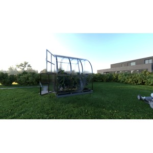 Klasika Arch Gewächshaus 6m² mit Polycarbonat-Abdeckung im Garten.