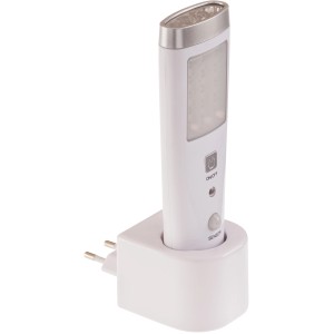 Müller-Licht LED-Nachtlicht Casto Weiß mit Sensor in Ladestation für die Steckdose.