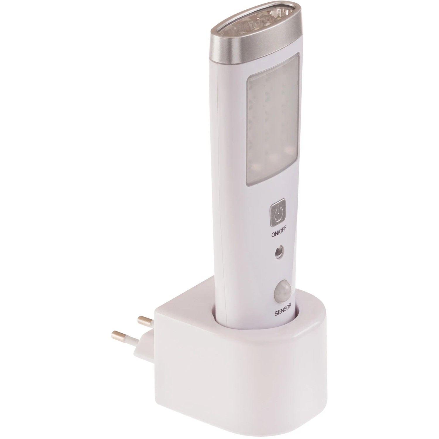 Müller-Licht LED-Nachtlicht Casto Weiß mit Sensor in Ladestation für die Steckdose.