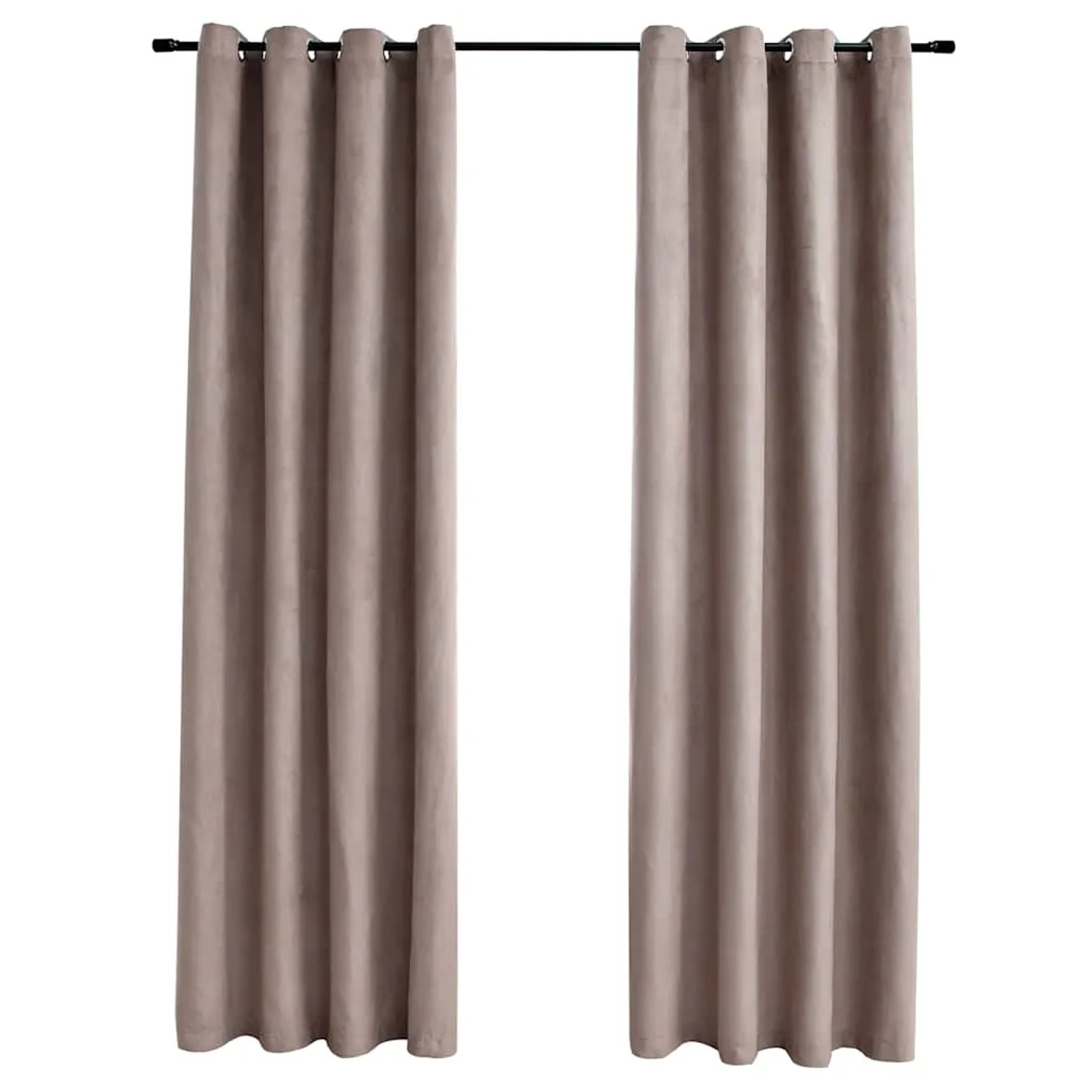 vidaXL Verdunkelungsvorhänge mit Metallösen 2 Stk Taupe 140x245 cm 134478