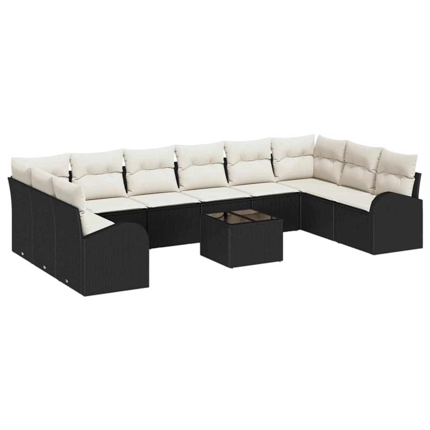 vidaXL Garten-Sofa-Set 11-Tlg Schwarz Poly Rattan 3346227 günstig online kaufen