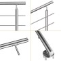 AICA 304 Edelstahl Treppengeländer Set Seitenmontage 200 cm Länge 3 Querstreben_10