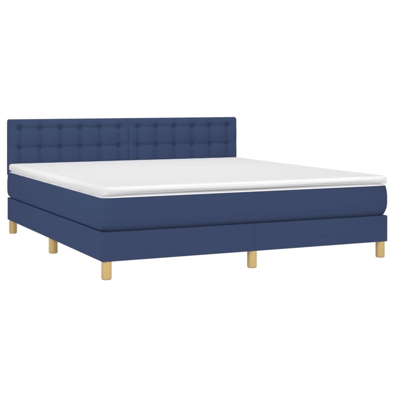 vidaXL Boxspringbett mit Matratze & LED Blau 160x200 cm Stoff 3134051 günstig online kaufen