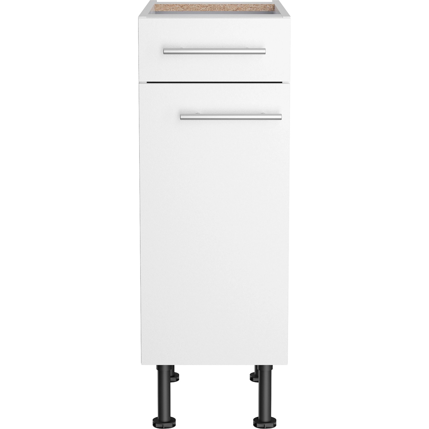 Optifit Unterschrank Bengt932, 30 cm breit, weiß, mit Schublade und Tür für die Küche.