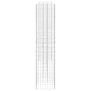 Leerer, H-förmiger Gabionen-Pflanzkübel aus Stahldraht, 260x40x180 cm, für Hochbeete.