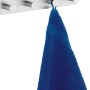 Wenko Celano Quadro Hakenleiste mit 4 Haken aus Edelstahl rostfrei, mit blauem Handtuch.