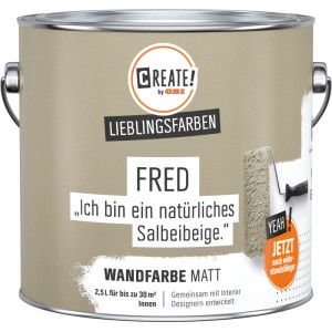 CREATE! by OBI Wandfarbe Lieblingsfarbe Fred Salbeibeige Matt 2,5 l