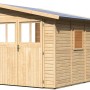 Karibu Holz-Gartenhaus Timsund, naturbelassen mit Pultdach, 235x265 cm.
