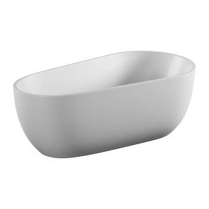 Freistehende, ovale Tronitechnik Badewanne aus Acryl, 170x80x58 cm, mit Siphon.