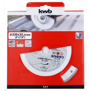 kwb Diamant-Trennscheibe Silver-Line, 230 mm Durchmesser für Winkelschleifer.