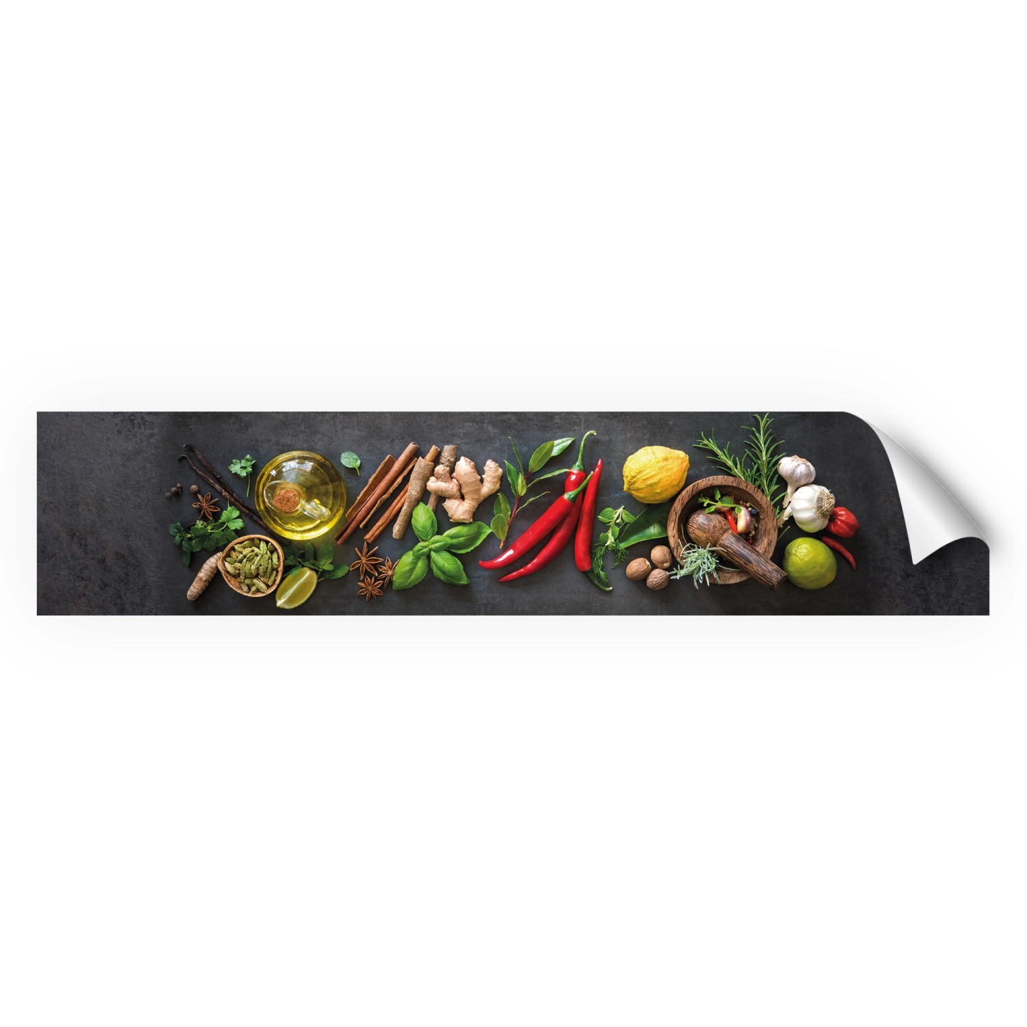 Myspotti Küchenrückwandfolie Fresh Spice Selbstklebend 280 cm x 60 cm