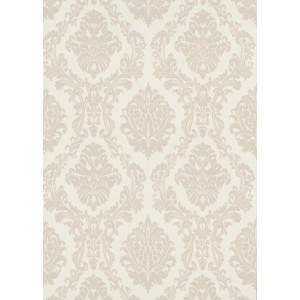Beige Vliestapete Versailles Royal von Erismann mit opulentem Ornament und Glimmereffekt.