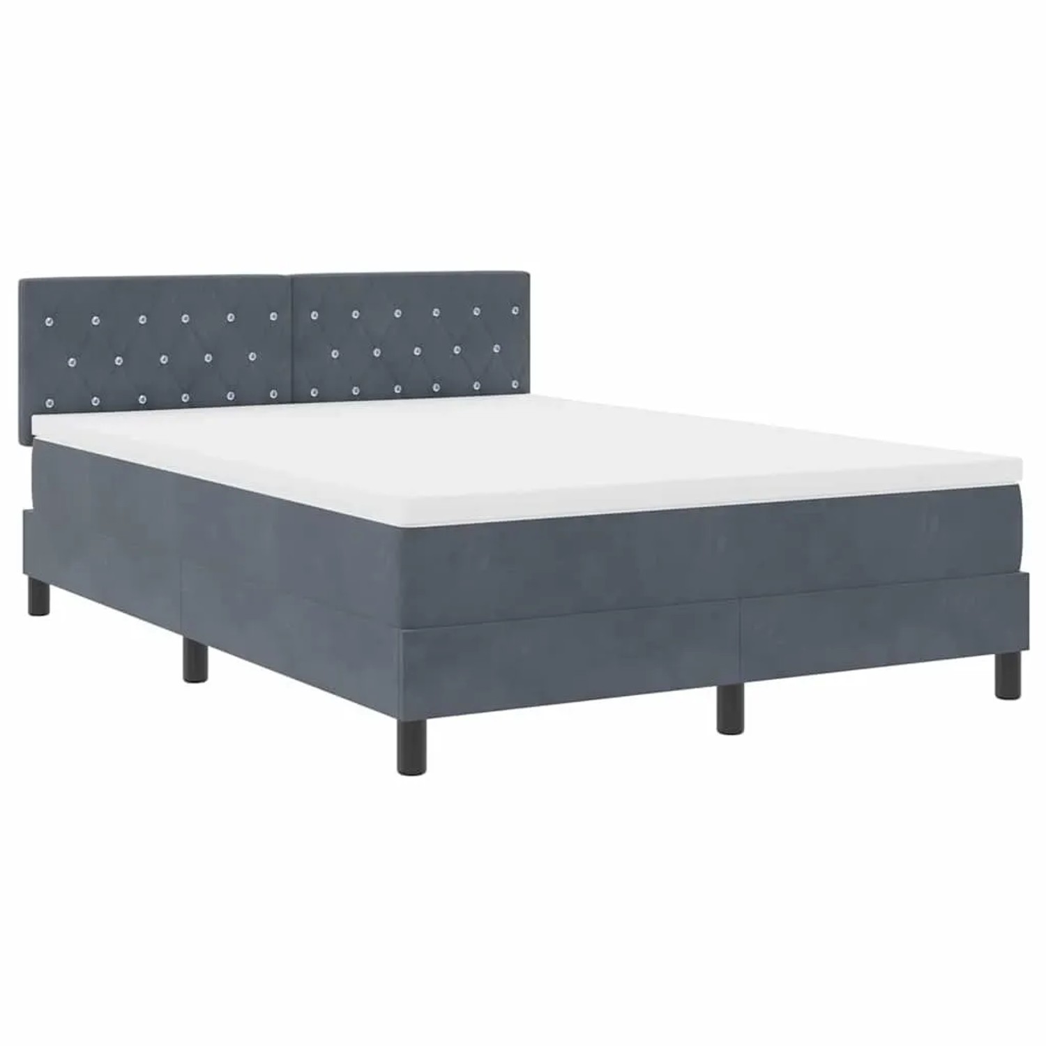 vidaXL Boxspringbett mit Matratze Dunkelgrau 160 x 200 cm Stoff 3339117 günstig online kaufen