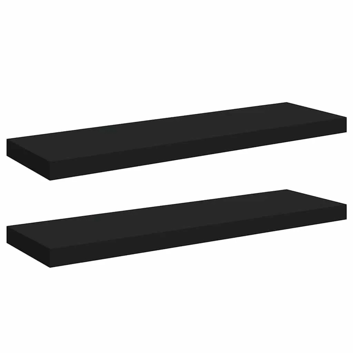 vidaXL Schweberegale 2 Stk Schwarz 80x23,5x3,8 cm MDF 323836