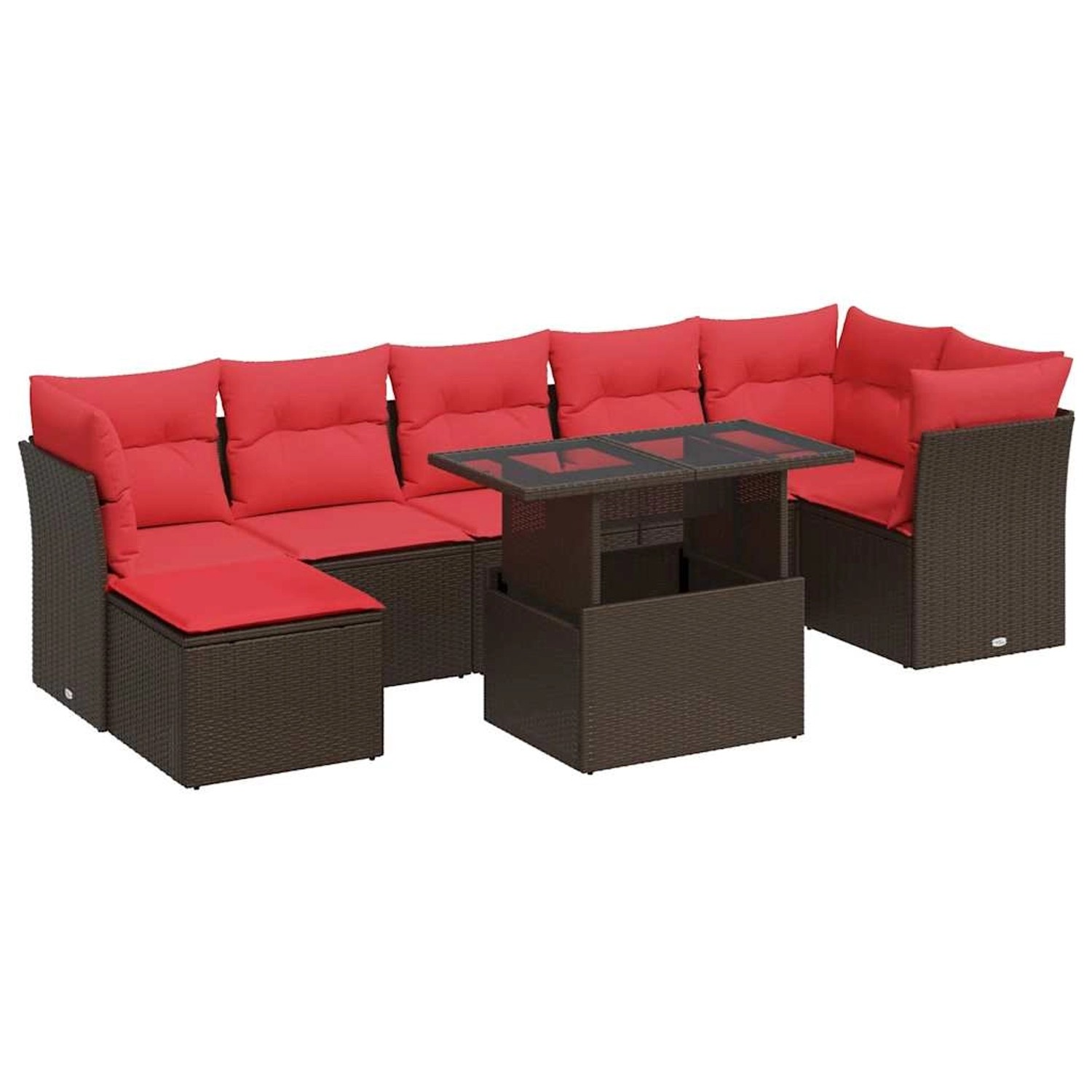 vidaXL 8-Tlg Garten-Sofagarnitur mit Kissen Braun Poly Rattan Akazie 332620 günstig online kaufen