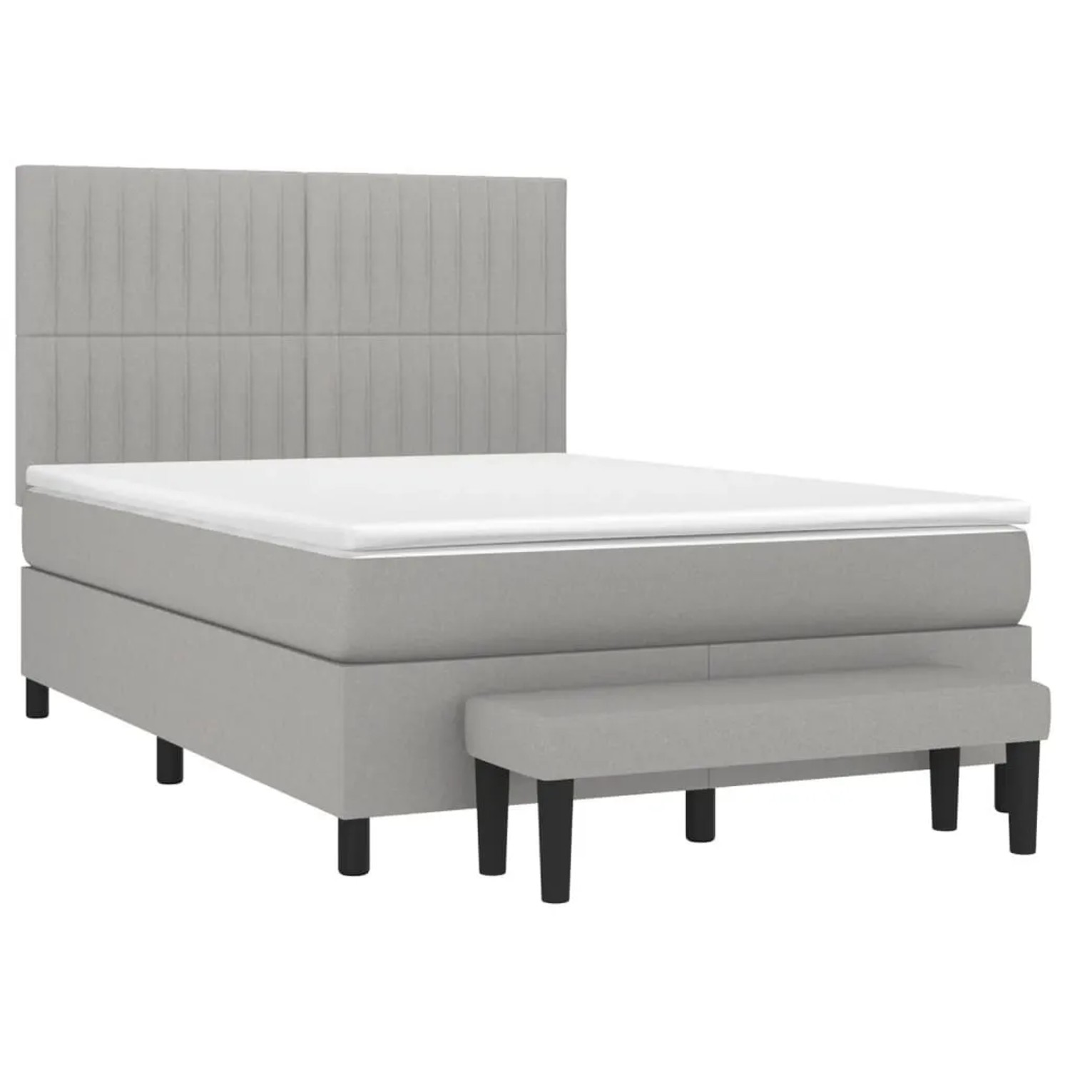 vidaXL Boxspringbett mit Matratze Hellgrau 140x190 cm Stoff 3136749 günstig online kaufen